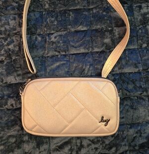 Lug Gold/Cream Quilted Dual Zipper Crossbody Bag